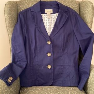 L.L. Bean navy blue buttoned jacket, fully lined. Size 8